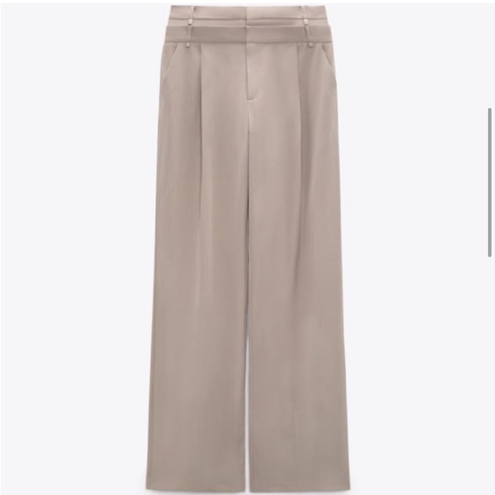 Zara double waisted wide leg pants